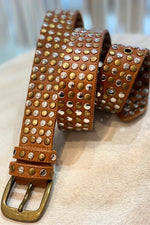 STELLA STUDDED BELT - TAN