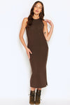HIGH NECK DRESS - OLIVE