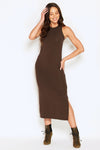 HIGH NECK DRESS - OLIVE