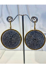 MESH RIM EARRINGS - OXIDIZED/GOLD