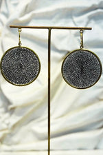 MESH RIM EARRINGS - OXIDIZED/GOLD