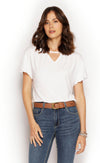 Ashleigh Top in white made from soft, natural modal. Australian made and designed for everyday comfort and style.
