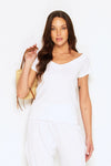 Banded Neckline Tee in soft modal, Australian made with wide flattering neckline and fitted yet comfortable style
