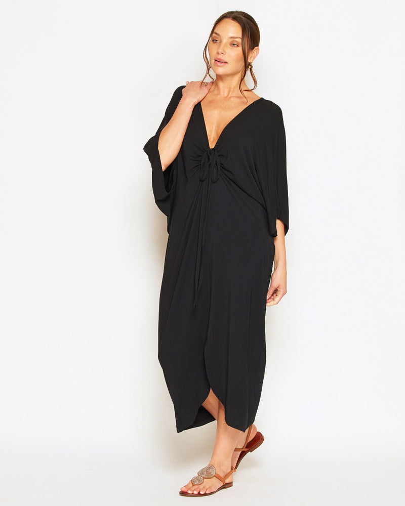 Long draping maxi dress with a free-flowing shape, made in Australia from sustainable Modal.