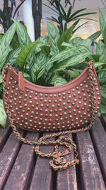 STUDDED LEATHER BAG