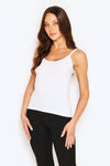 White Basic Singlet made from sustainable modal, Australian made with comfortable, easy-to-wear design