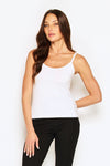 Soft White Basic Singlet in natural modal, Australian made, perfect for layering or casual styling