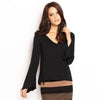 Front view of Delphine Top featuring short bell sleeve and loose fit. Eco-friendly modal, natural and Australian made.